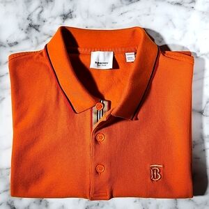 XXXL 100%Cotton Orange Burberry Polo Shirt